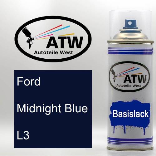 Ford, Midnight Blue, L3: 400ml Sprühdose, von ATW Autoteile West.